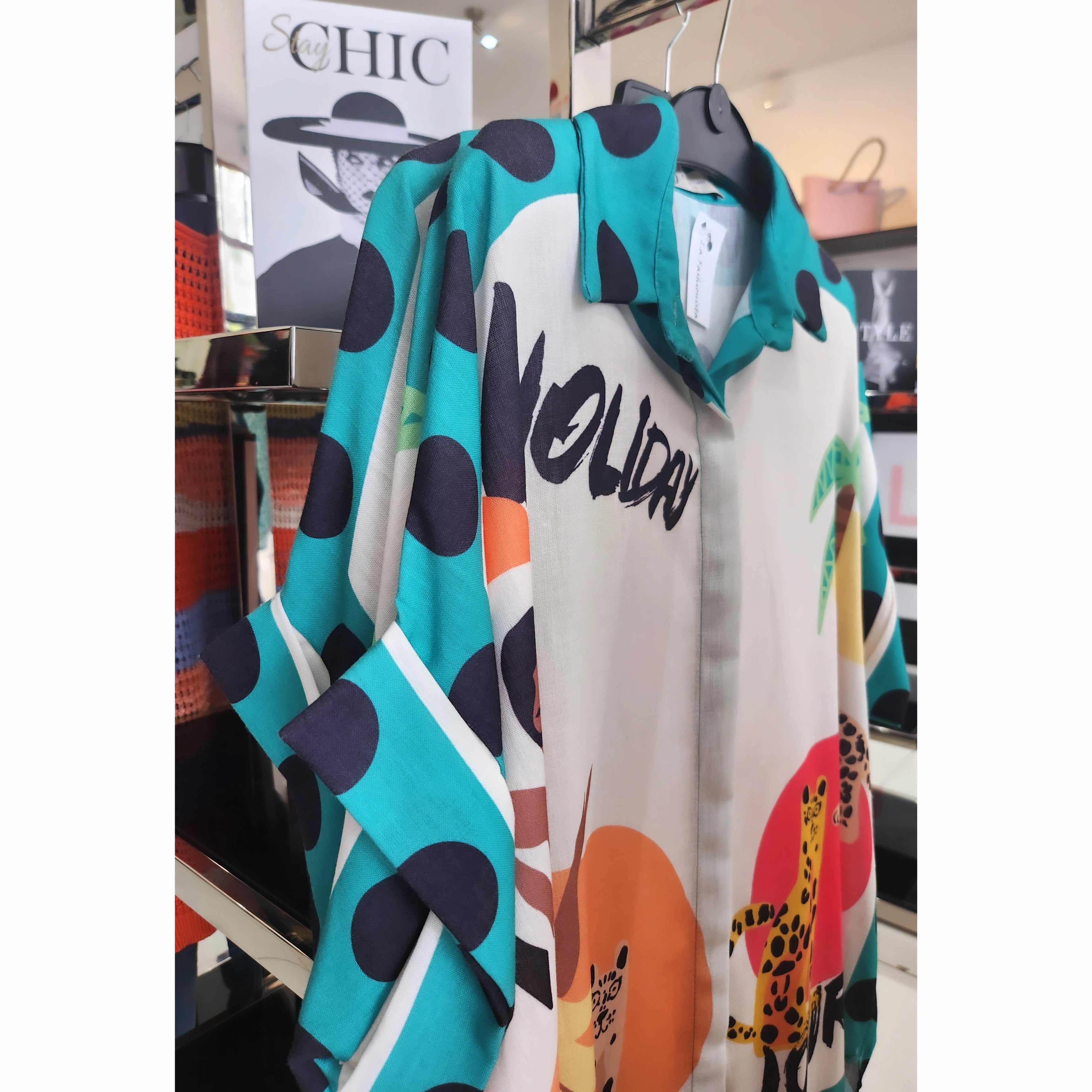 Jaelyn holiday printed shirt